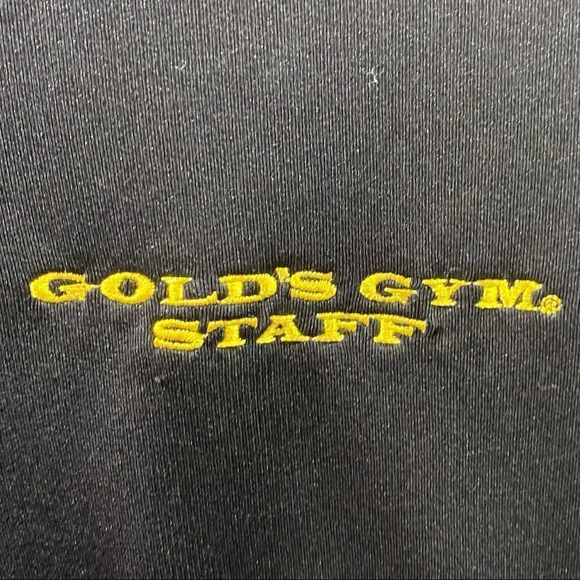 Golds Gym Employee Dri-Fit V-Neck T-shirt Sz Small Black/Gold - Picture 5 of 6